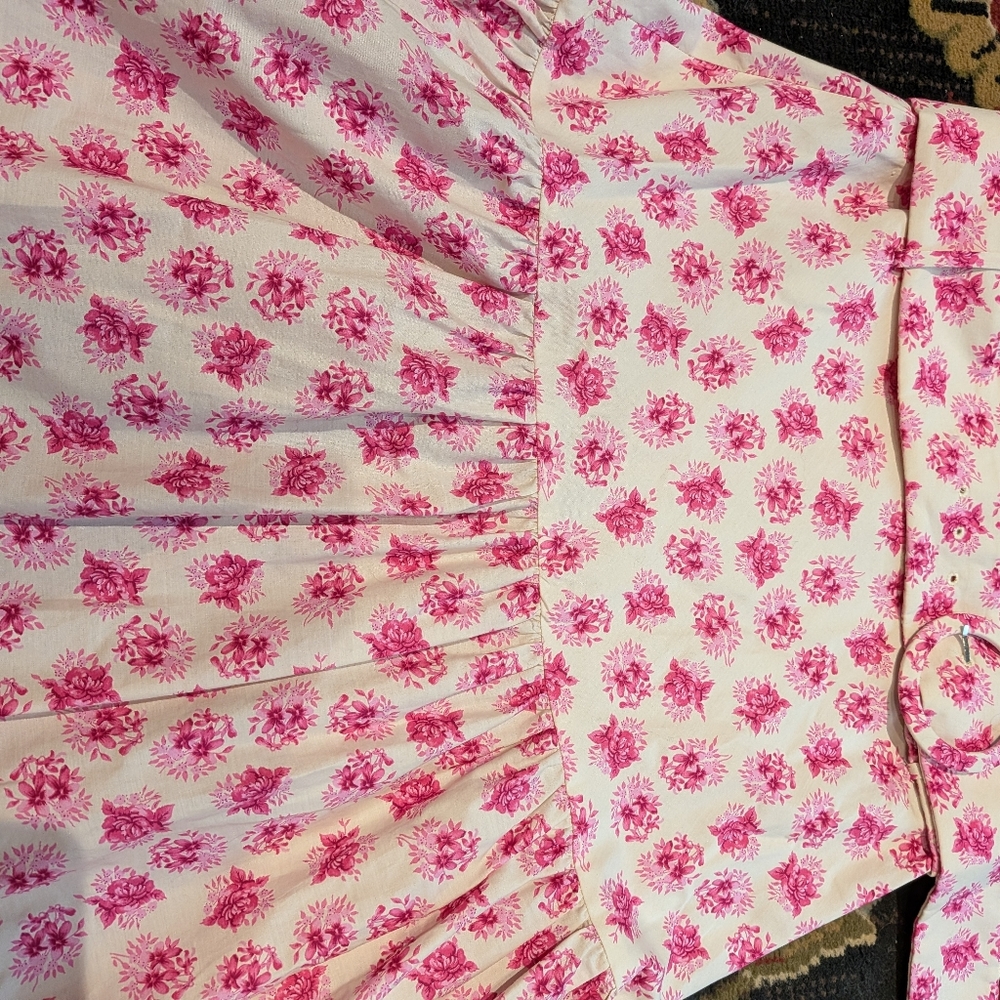 Zara Pink Floral Print Skirt Size XL - Picture 4 of 5